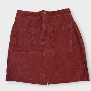 Joyce Corduroy Mini Skirt – Size S (Burgundy)